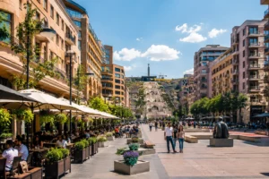 Modern Yerevan city center with cafés, apartments and urban lifestyle in Armenia